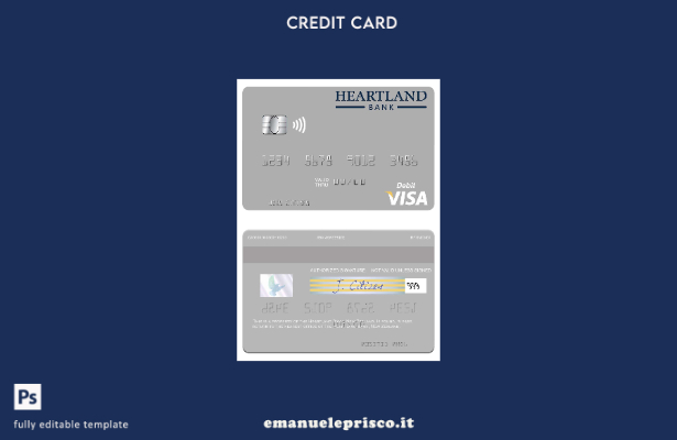 modello di carta di debito visto Nuova Zelanda Heartland Bank in stile verificat